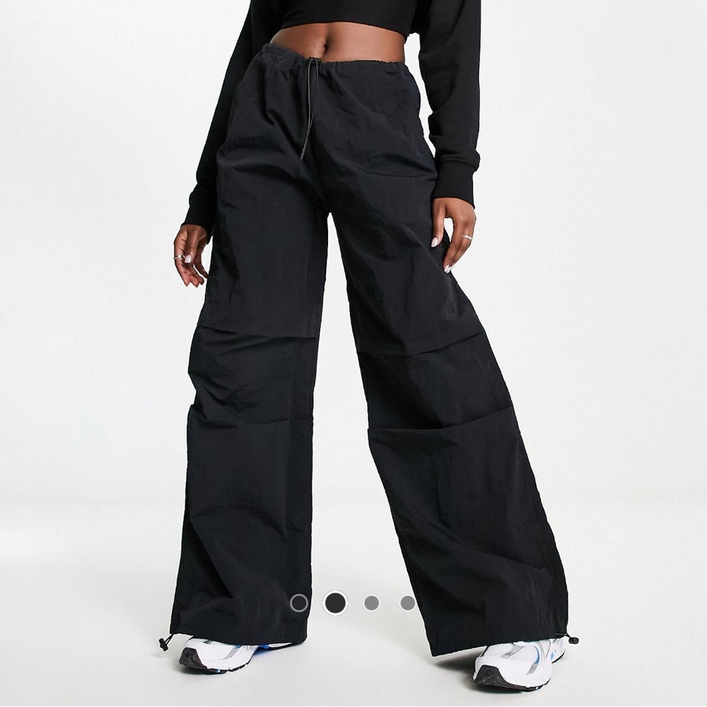 ASOS Black Wide Leg Drawstring Pants